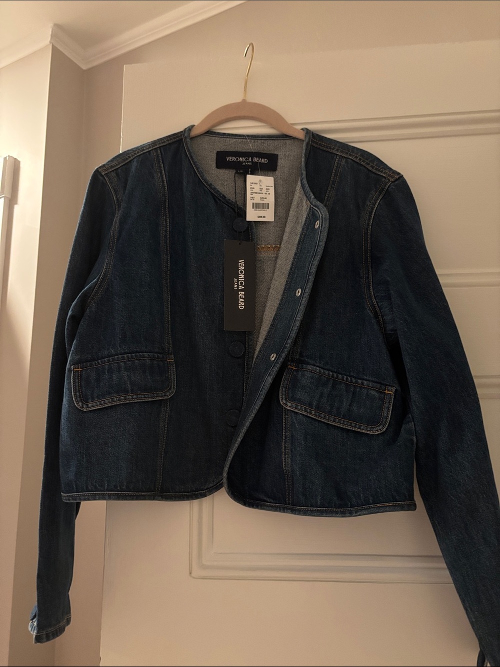 Veronica Beard Collarless Denim Jacket
